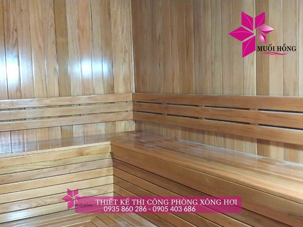 Thiết kế thi công phòng xông hơi nội thất gỗ